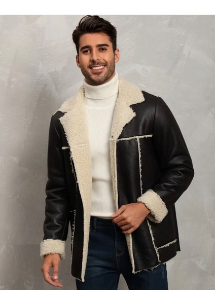 Dış Dikiş Yerleri ve Içi Kürklü Hakiki Deri Uzun Kaban Kışlık Erkek modelleri