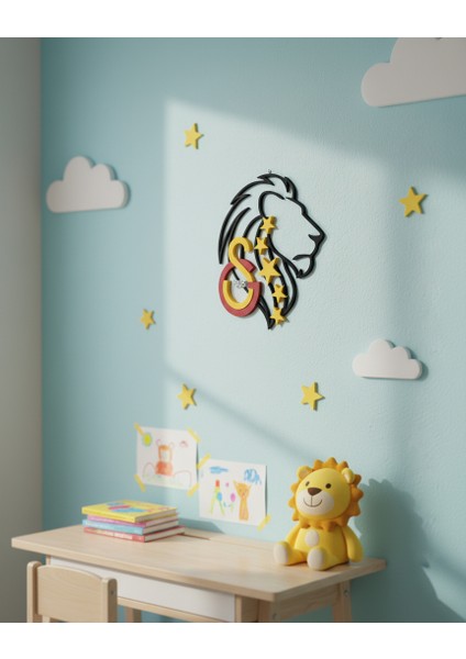 Galatasaray Aslan Figürlü Duvar Dekoru | 18X23 cm | 3D Baskı Taraftar Ürünü