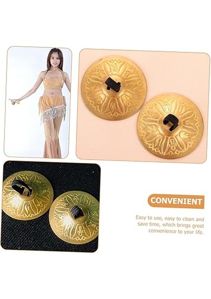 1çift Takım Parmak Zilleri Performansı Için Bakır Müzikal Alet Eğlenceli Sıcaklık ve Ritim Yaratma Aracı fiyatları