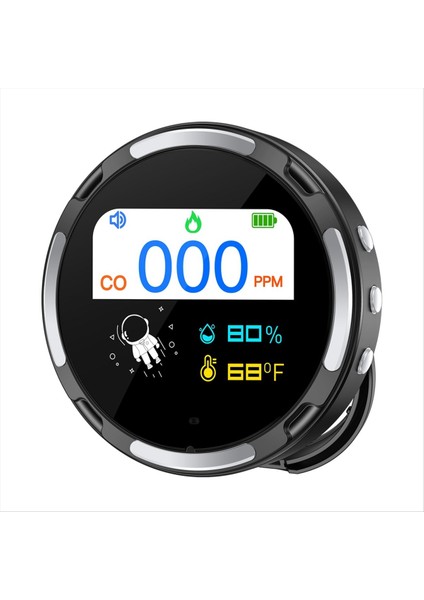 Karbon Monoksit Dedektörü Ev Hava Kalitesi Monitörü Taşınabilir Karbon Monoksit Dedektörü Siyah (Yurt Dışından)