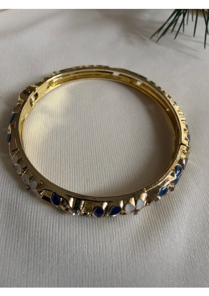 Blue Flower Mineli Kelepçe