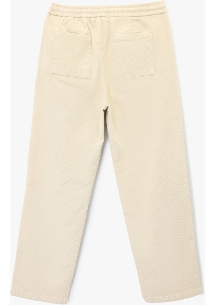 Pamuklu Cepli Bol Kalıp Beli Bağcıklı Fitilli Kadife Pantolon fiyatları