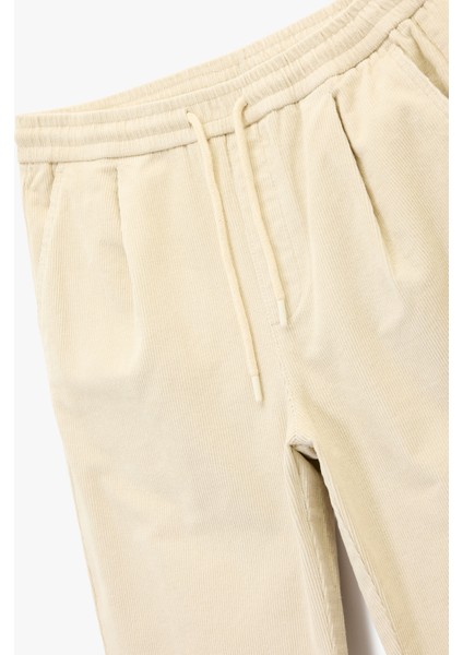 Pamuklu Cepli Bol Kalıp Beli Bağcıklı Fitilli Kadife Pantolon modelleri