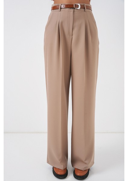 Kadın Yüksek Bel Palazzo Pantolon 30051 - Bej fiyatları