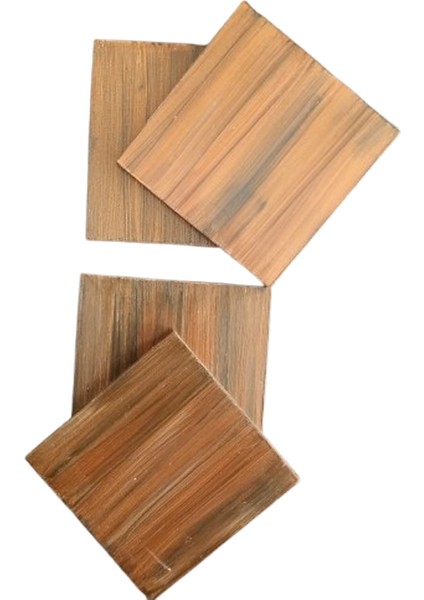 El Yapımı Eskitme Ahşap 4'lü Bardak Altlığı Seti fiyatları