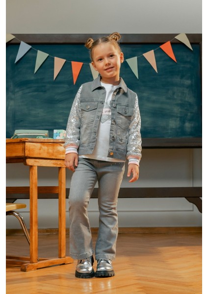 Kolları Pul Payetli Nakışlı Denim Ceket fiyatları