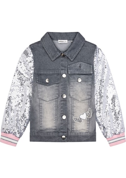 Kolları Pul Payetli Nakışlı Denim Ceket modelleri
