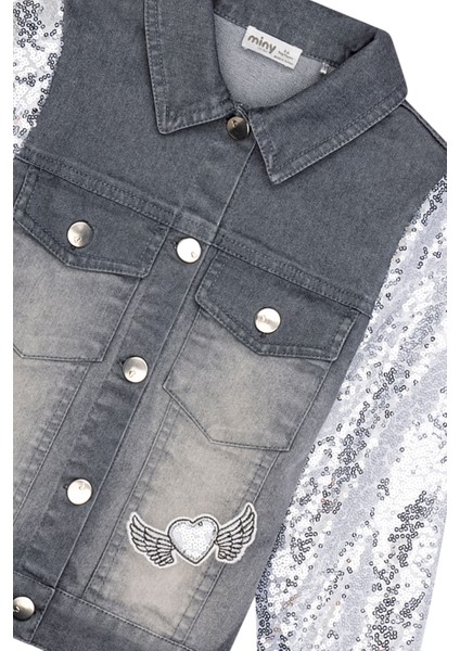 Kolları Pul Payetli Nakışlı Denim Ceket indirimleri