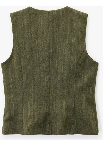 Flanel Kumaş Düğmeli Yuvarlak Yaka Blazer Yelek fiyatları