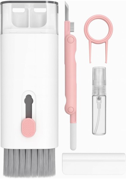 7'si 1 Arada Elektronik Temizlik Kiti - Klavye, Monitör, Cep Telefonu, Bluetooth, Kulaklık, Lego, Uyumlu, Bilgisayar Kamera Lensi T0EMIZLEME Seti, (Pembe)