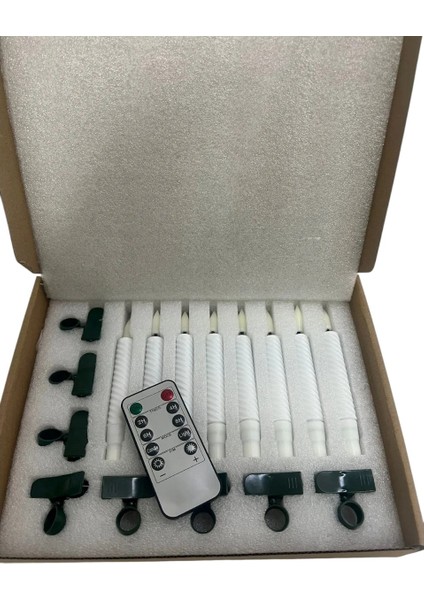 Alevsiz Mandallı Şamdan Mum 8 Li Set Uzaktan Kumandalı Noel Özel Gün Için 13 cm fiyatları