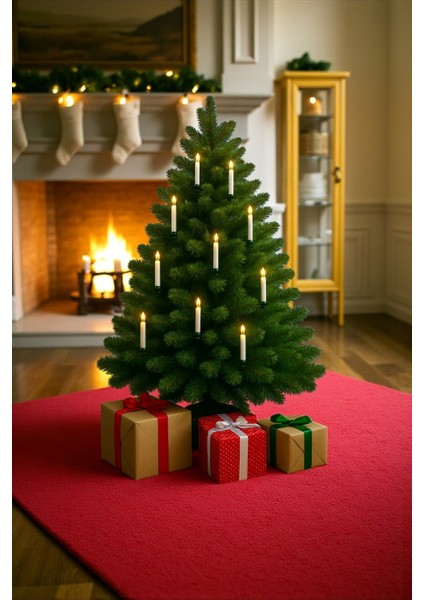 Alevsiz Mandallı Şamdan Mum 8 Li Set Uzaktan Kumandalı Noel Özel Gün Için 13 cm fırsatları