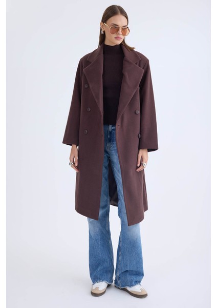 Düğmeli Uzun Kaşe Kaban modelleri