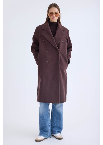 Düğmeli Uzun Kaşe Kaban indirimleri