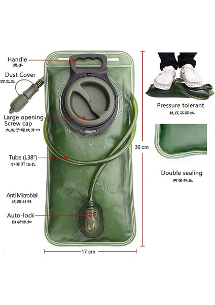 Yeni 2l Spor Bisiklet Su Torbası Koşu Dağcılık Kamp Gıda Sınıfı Eva Su Torbası (Yurt Dışından) fiyatları