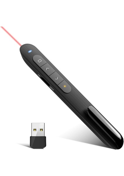 Gn-04 Kablosuz Sunum Tıklayıcı Kırmızı Işaretçi Slayt Gösterisi Powerpoint WIN10 Mac Keynote Slaytlar(B3)