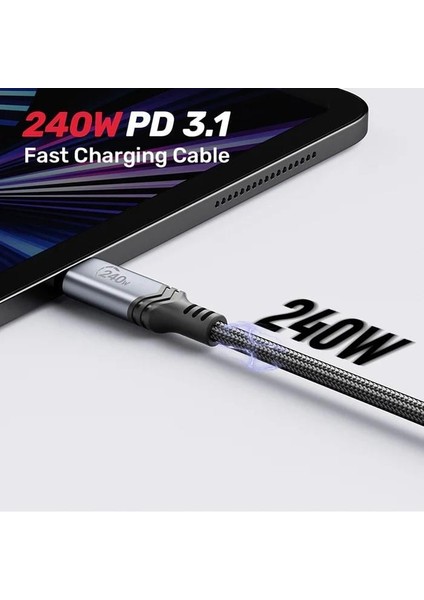 Unıtek Type-C Hızlı Şarj Kablosu 2mt 240W (C14110GY-2M)