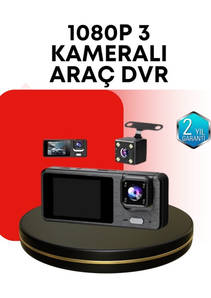 Araç Kamerası 3’lü Sistem | Full Hd Sesli Kayıt ve Park Gözetimi - ?78?86E9-6G8478