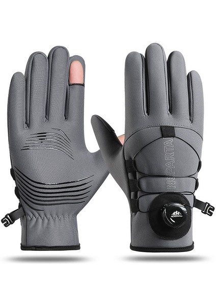 Sonbahar ve Kış Erkekler ve Kadınlar Için Yeni Bisiklet Eldivenleri Ayarlanabilir Kaymaz Dokunmatik Ekran Artı Kadife Açık Hava Sporları Dağcılık Koşu (Yurt Dışından)