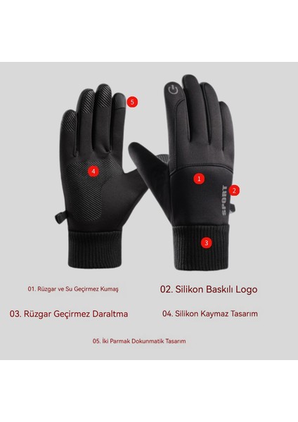 Yeni Sonbahar ve Kış Sporları Artı Kadife Sıcak Eldivenler Erkek Dokunmatik Ekran Kayak Bisiklet Sürme Soğuğa Dayanıklı Dış Mekan Eldivenleri (Yurt Dışından) fiyatları