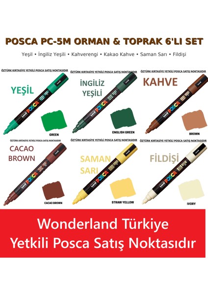 Pc-5m 6’lı Kalem Seti - Orman ve Toprak Tonları