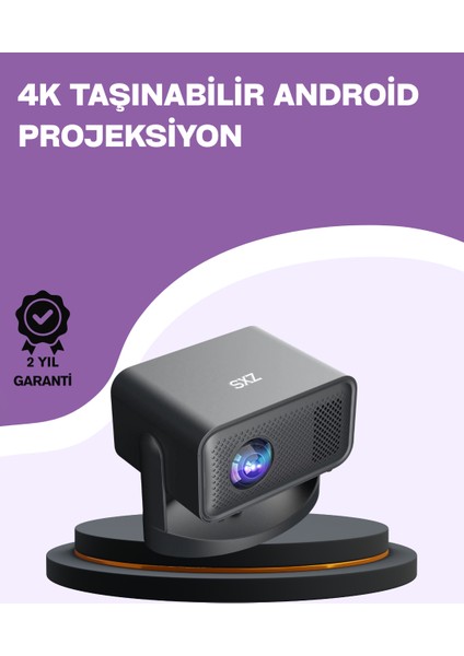 Dahili Hoparlörlü ve Uzun Ömürlü LED Lambalı Akıllı Projektör - ?05?85E9-3G0405