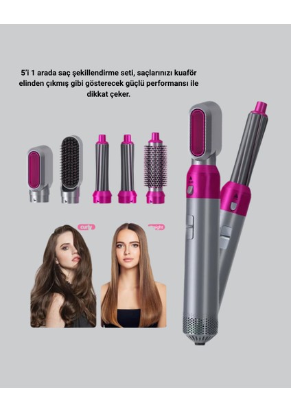 5’i 1 Arada Saç Şekillendirme Seti Negatif Iyon Teknolojili ve Hızlı Kurutmal - ?05?61E9-5G0 modelleri