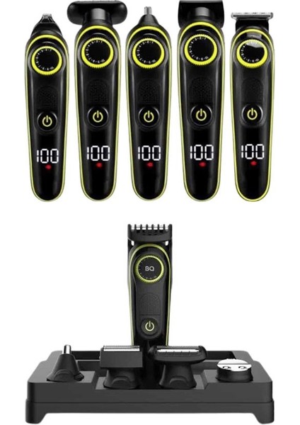 5 Başlıklı Şarjlı Tıraş Makinesi LED Ekran Saç Sakal Ense Tıraşına Uygun - ?45?40E7-5G4 indirimleri