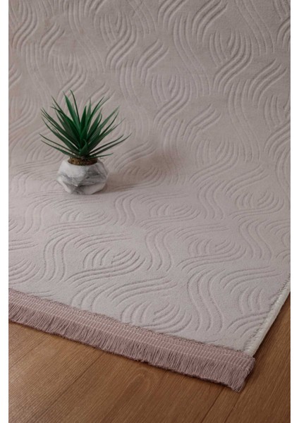 Bukle Kabartmalı Rölyef Kaymaz Tabanlı Yıkanabilir Salon,mutfak,koridor Bej Rayne Yolluk