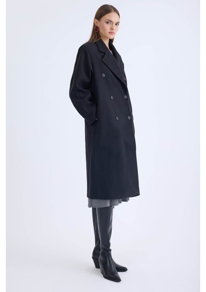 Düğmeli Uzun Kaşe Kaban fırsatları