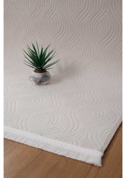 Bukle Kabartmalı Rölyef Kaymaz Tabanlı Yıkanabilir Salon,mutfak,koridor Bej Rayne Yolluk