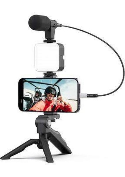 Video Making Kit Telefon Tutucu Vlog Video Mini LED Işıklı - ?47?11E0-9G2447 modelleri