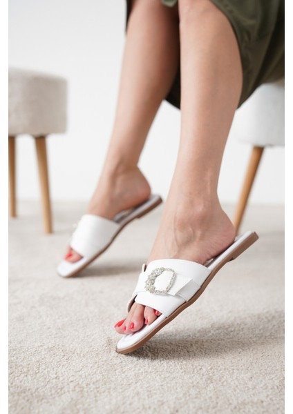 Ovest Taş Tokalı Cilt Kadın Günlük Terlik fiyatları