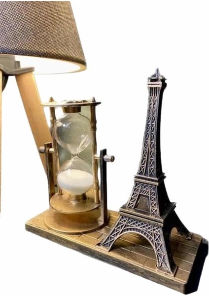 Dekoratif Eyfel Kulesi ve Kum Saati Vintage Tarzı Masa Süsü Biblo - ?89?65E4-5G5689 fırsatları