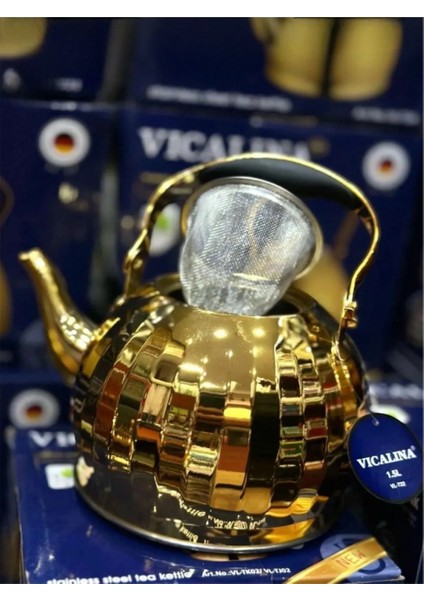 Vıcalına Çaydanlık Set Model Alman Markası Paslanmaz Çelik Çaydanlık &ocak Üstü Isıtıcı Ithal indirimleri