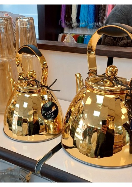 Vıcalına Çaydanlık Set Model Alman Markası Paslanmaz Çelik Çaydanlık &ocak Üstü Isıtıcı Ithal