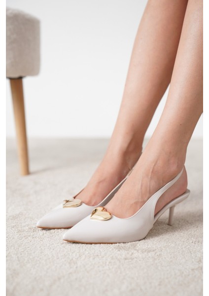 Seldy Gold Kalp Toka Detaylı Topuklu Ayakkabı indirimleri