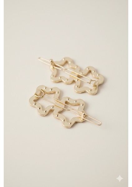 Ikili Yıldız Şekilli Metal Toka, Metal Klipsli Ikili Yıldız Toka (2 Adet) fırsatları