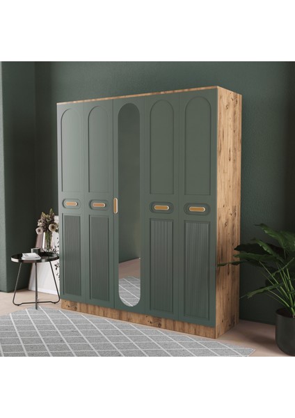 Pera 5 Kapaklı Eko Gardırop - Mdf Kapak