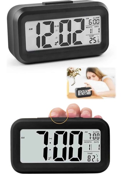 Dijital Masa Saati Termometre Takvim LED Ekran Pilli Ev Ofis Masası - ?26?77E2-8G4826 fırsatları