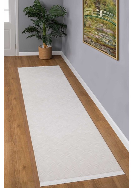 Bukle Kabartmalı Rölyef Kaymaz Tabanlı Yıkanabilir Salon,mutfak,koridor Bej Rayne Yolluk indirimleri