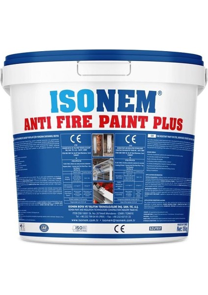 Isonem Antifire Paint Plus 120 Dk Yangına Dayanıklı Boya 5 kg Beyaz