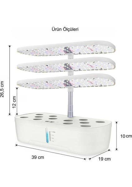 Hidroponik Topraksız 12 Bölme Bitki Yetiştirme Kiti 3 Mod 139 LED Tam Spekturum Bahçe Kit indirimleri