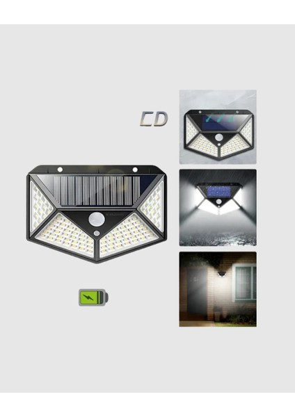 Güneş Enerjili 100 LED Dış Mekan Lamba – Hareket Sensörlü 2200MAH Bataryalı - ?67?69E7-7G0 indirimleri