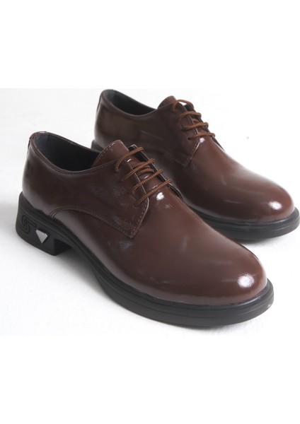 Apex Bağcıklı Rugan Kadın Oxford Ayakkabı