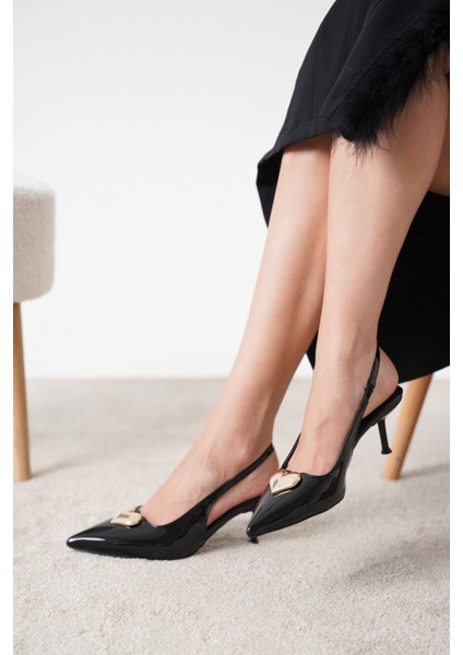 Seldy Gold Kalp Toka Detaylı Topuklu Ayakkabı fiyatları