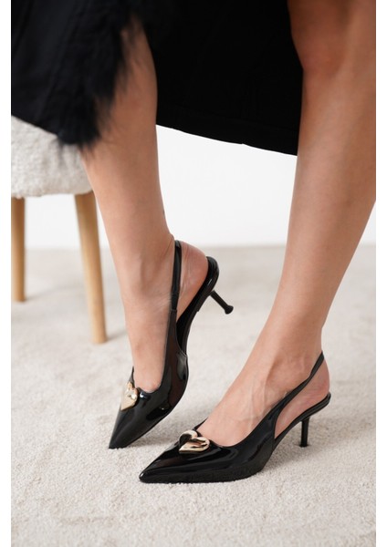 Seldy Gold Kalp Toka Detaylı Topuklu Ayakkabı indirimleri