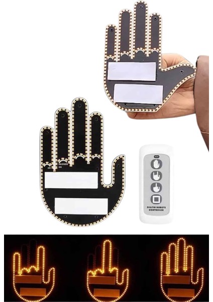 Kumandalı El LED Araba Içi 4 Farklı Mod El Orta Parmak LED - ?76?00E2-0G7776 modelleri