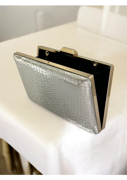 Altın Ithal Krokodil Timsah Lazer Sim Desenli Abiye Çanta modelleri