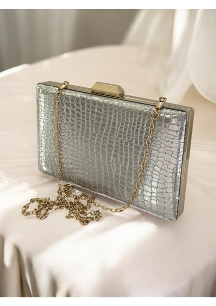Altın Ithal Krokodil Timsah Lazer Sim Desenli Abiye Çanta indirimleri